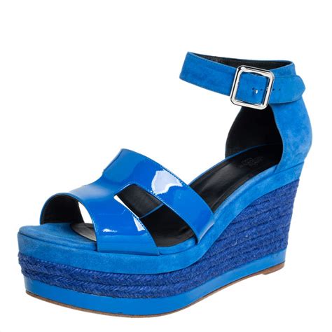 hermes ilana shoes|HERMES Suede Ilana Espadrille Wedge Sandals 36 Bleu.